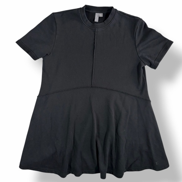 SWEATY BETTY Anthro Revive Mini Pullover T-Shirt Sweater Dress Black XL - Picture 4 of 9